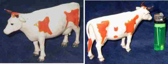 VACA FIGURA PLASTICO 15CM NARANJA